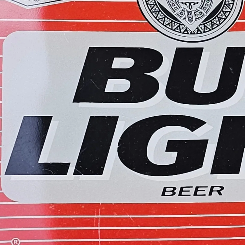 Bud Light Beer‎ Genuine Glass Tray Advertising Collectible Round 13 inch